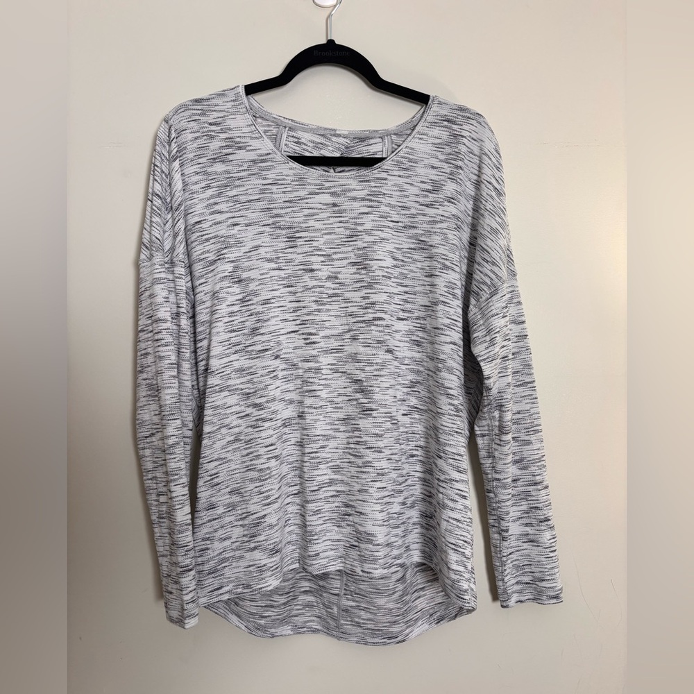 Lululemon Get Set Long Sleeve heather gray yoga workout top